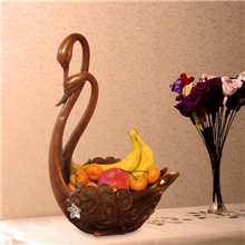 批发创意礼品摆件树脂工艺品情侣天鹅水果盘婚庆用品家居摆件