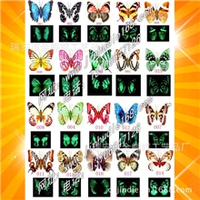 供应超亮夜光8公分仿真蝴蝶批发，插花配件