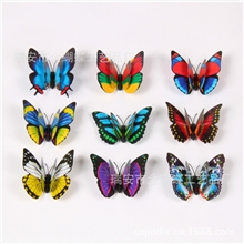 厂家批发双层7+4.5CM蝴蝶冰箱贴仿真蝴蝶PVC七彩梦幻蝴蝶