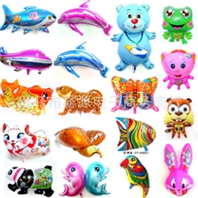 太空卡通气球铝膜气球动物气球氢气球海豚鲨鱼青蛙气球
