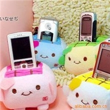 批发价热卖毛绒玩具日本豆腐手机座，2.5元/只