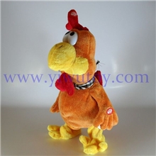 电动毛绒搞笑玩具疯狂鸡姚笛同款惨叫鸡拍翅膀唱歌