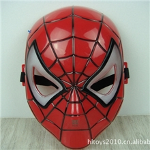 批发儿童动漫卡通面具蜘蛛侠玩具发光带灯蜘蛛侠面具