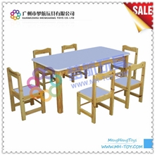 专业销售幼儿园学校塑料课桌椅，实木六人桌，供应儿童桌椅