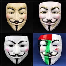 厂家供应V字仇杀队面具V字面具/主题面具化妆舞会面具43g