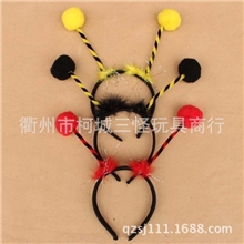 厂家供应角色扮演演出表演动物蜜蜂毛毛球发箍发饰卡通头箍头饰