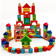 供应100粒榉木数字积木儿童益智玩具益知乐品牌