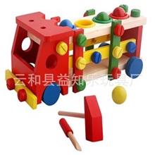 批发木制玩具打球螺丝车益智玩具儿童拆装组合玩具