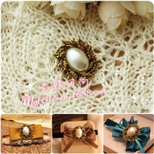 23*30mmDIY饰品配件合金钻扣手工蝴蝶结材料diy钻扣珍珠钻扣