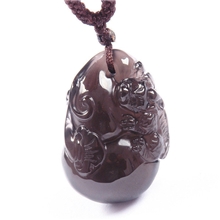 志诚开光天然冰种彩虹眼黑曜石葫芦貔貅男女吊坠招财礼物批发