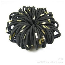 DIY饰品手工发饰配件材料黑色金属扣皮筋发绳发圈3款可选