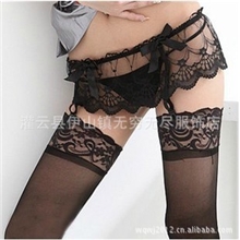 吊带袜蕾丝花边性感含内裤吊袜带欧美塑身大码长筒袜防脱配件