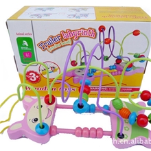 YX290益智木制玩具绕珠卡通绕珠新款兔子绕珠