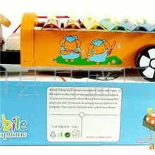 小额混批发木制玩具手敲木琴教具老爷车火车头八音琴YX171