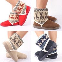 批发小鹿雪地靴小鹿保暖鞋家居鞋鞋子雪地靴毛绒靴子月子鞋