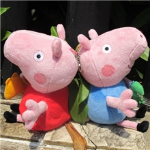 英国外贸原单PeppaPig英国粉色猪小妹乔治佩佩猪公仔钥匙扣挂件