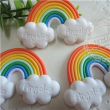 彩虹软陶树脂配件DIY饰品配件手机美容日系饼干蛋糕51mm