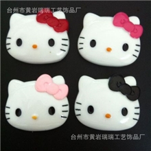 手机美容iphone手机贴钻树脂配件45mmkitty猫头4色