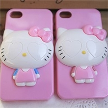降价促销王思佳同款kitty桃心眼DIY手机美容树脂配件两色