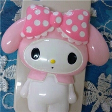 超大粉色蝴蝶结melody美乐蒂树脂卡通公仔手机美容diy贴钻底材