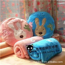 正版Lesucre太子兔砂糖兔靠垫空调被车载毛毯两用抱枕