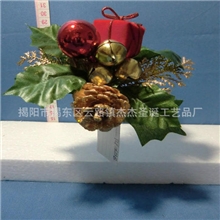 供应圣诞花枝插花塑料插花圣诞树