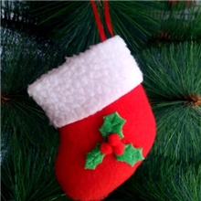 圣诞饰品批发小靴子圣诞布艺小挂件装饰花环圣诞树圣诞饰品