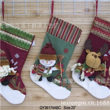 高档欧式大头弟滑雪橇圣诞袜子QY36174圣诞袜