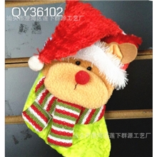 圣诞布艺小袜子QY36102圣诞袜子圣诞糖果袜批发