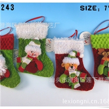 【支持小额混批】QY28243圣诞老人袜布艺小袜子圣诞礼物