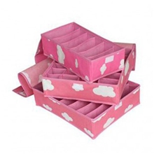 韩版白云内衣收纳三件套文胸收纳盒储物盒收纳箱