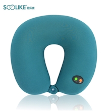 8年厂家定做6档U型颈椎按摩枕泡沫粒子电动震动按摩枕现货批发