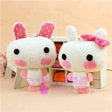 情侣兔子小挂件婚庆回礼公司礼品毛绒玩具批发兔兔挂件