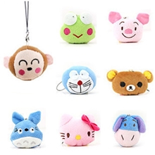超低价毛绒手机挂件卡通手机链龙猫绿豆蛙机器猫手机挂件结婚礼物