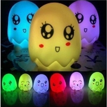 七彩蛋壳小人灯可爱蛋人灯七彩迷人蛋壳小夜灯新款小夜灯
