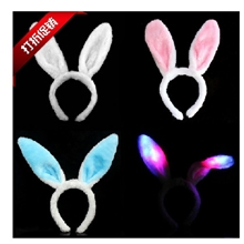 厂家工业园优质卡通毛毛小兔耳朵发箍发卡闪光毛绒兔子耳朵