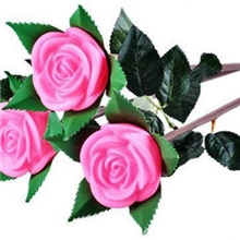 批发闪光LED七彩玫瑰花塑料玫瑰求爱必备永不凋谢的玫瑰