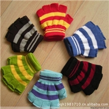 批发半指魔术针织手套/冬季保暖毛线手套/义乌厂家库存露指手套