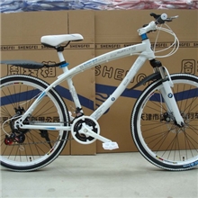 碟刹山地自行车21速禧玛诺变速指拨抬肩白线车胎弯梁