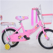 厂家直销特价13款白雪公主图案小龙女靠背童车1214儿童自行车