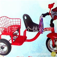 新款升级版双人儿童三轮车带挡风板和彩带的双胞胎儿童三轮车童车
