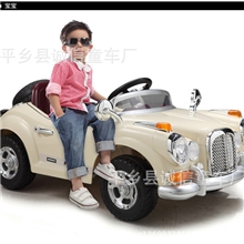 新款高档配置带彩灯前进后退充电器正品电瓶儿童电动汽车老爷车