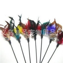 现货批发大号羽毛逗猫棒/铃铛逗猫杆/猫最爱玩具逗猫棒