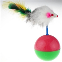 长期供应猫猫最爱猫玩具不倒翁玩具带兔毛老鼠沙声宠物玩具