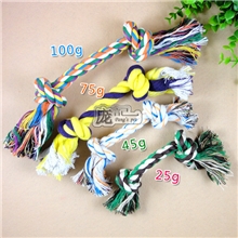 双结宠物玩具狗玩具猫玩具棉绳打结骨洁牙洁齿最小号25克