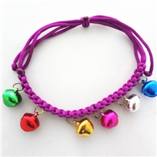 宠物铃铛绳六个铃铛纯手工编织狗狗项圈项链多种颜色批发