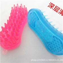 宠物洗澡刷透明冲凉按摩刷狗刷子长齿洗狗刷狗梳子