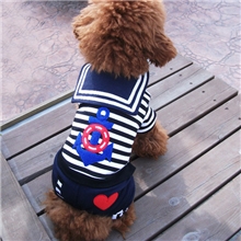 宠物用品宠物衣服批发海军风帅气连裤海军装四脚宠物衣服