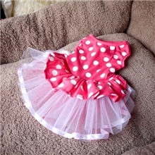 厂家直销，宠物衣服批发，狗婚纱，宠物裙子，玫红波点