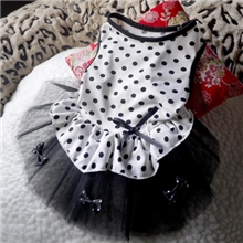 厂家直销，宠物用品批发，黑白波点，宠物裙子，狗婚纱